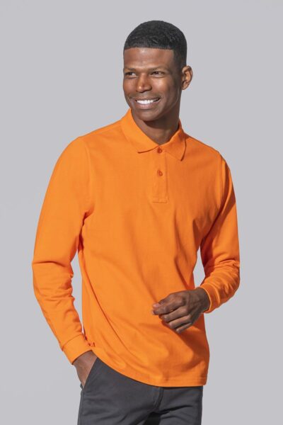 PORA210LS Polo uomo piqué manica lunga con polsino