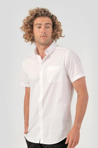 SHAPOPSS Camicia uomo manica corta popeline