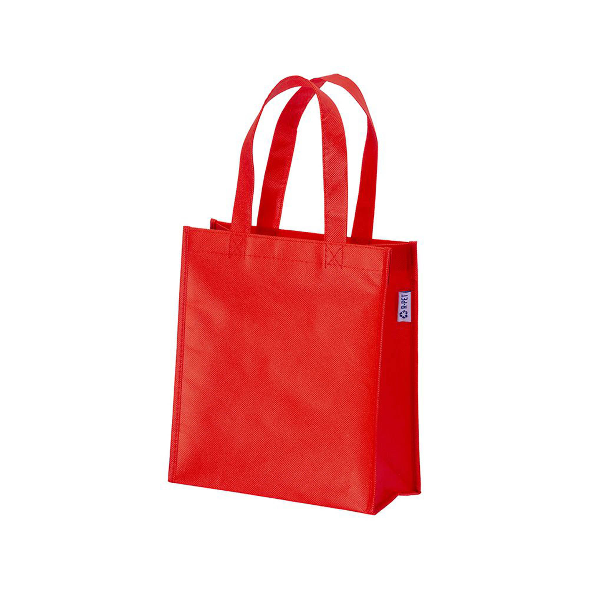 2210801 Shopper mini con soffietto in R-pet 80 g/m2 con soffietto, manici corti - immagine 3