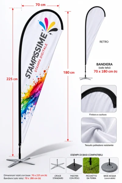 Bandiera a Goccia 70x225h