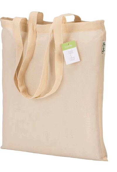 2211522B Shopper in cotone biologico da 90 g/m2, manici lunghi - Primo Prezzo -