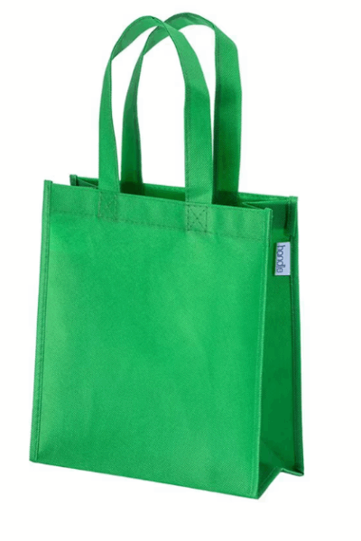 2210801 Shopper mini con soffietto in R-pet 80 g/m2 con soffietto, manici corti